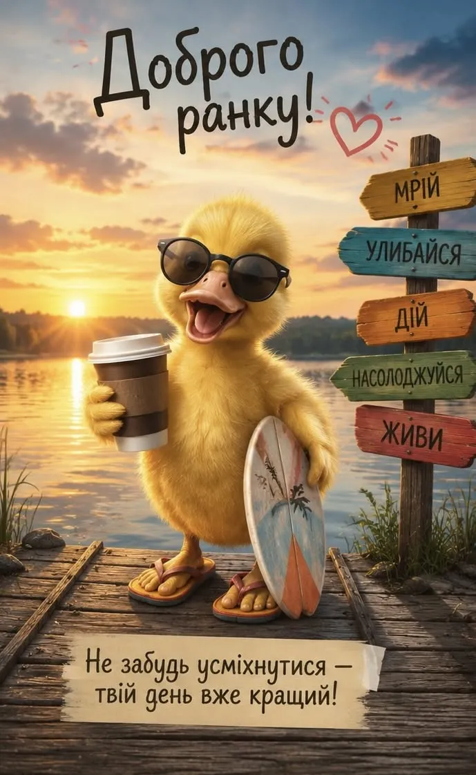 Листівка для гарного ранку - з теплом і позитивом, для щирого повідомлення